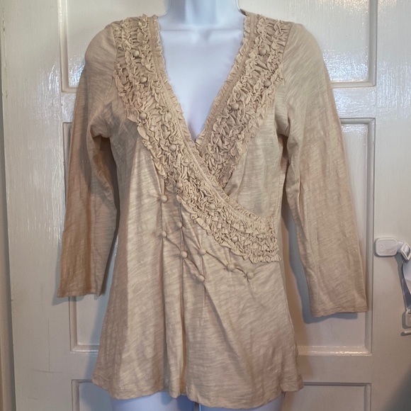 Anthropologie Tops - NWT Anthropologie Deletta Smocked Wrap Top size Medium